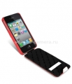 Кожаный чехол для iPhone 4 и 4S Melkco ID Type LE (Red/White LC), цвет красно-белый (APIPO4LCJDMRDWELC)