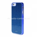 Полиуретановый чехол на заднюю крышку iPhone 5 / 5S PURO Glitter Cover, цвет blue