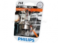 Галогенная лампа Philips Н4 12v 60\55w CityVision Moto +40%  блистер 1 шт.